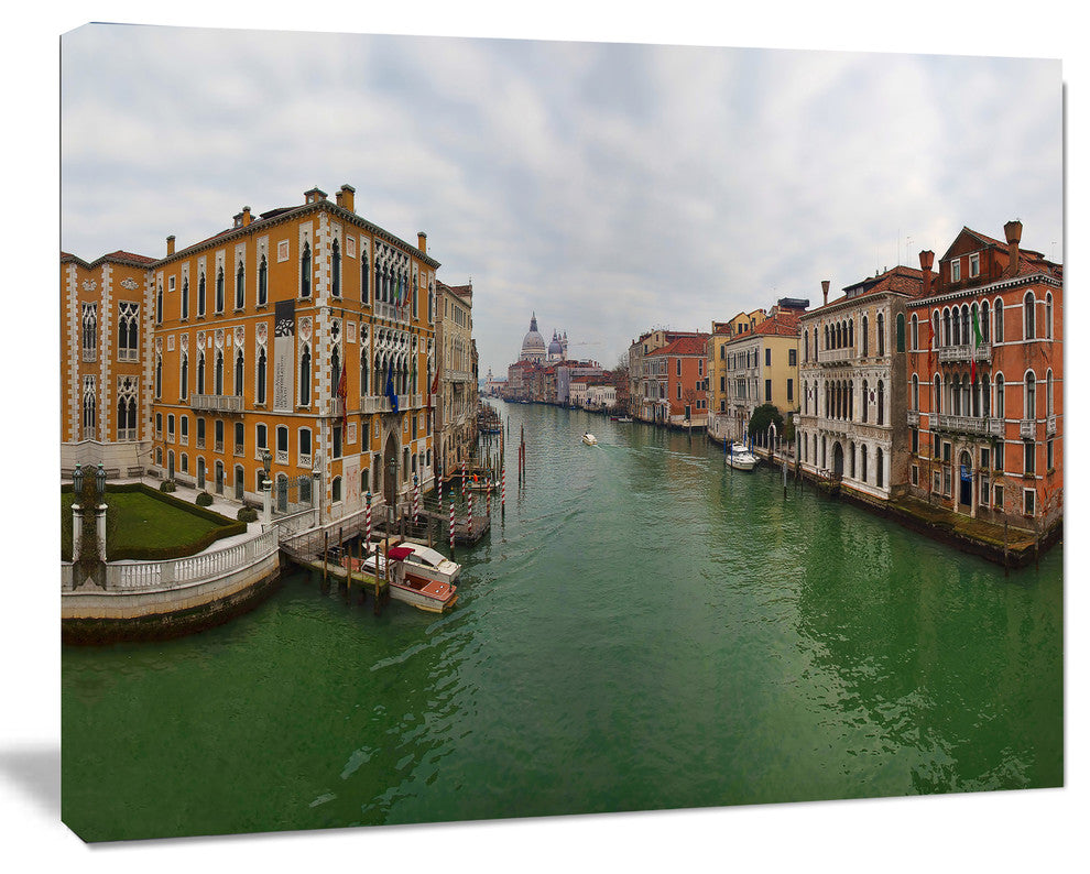 Green Waters in Venice Grand Canal, Landscape Canvas Art Print, 20"x12"