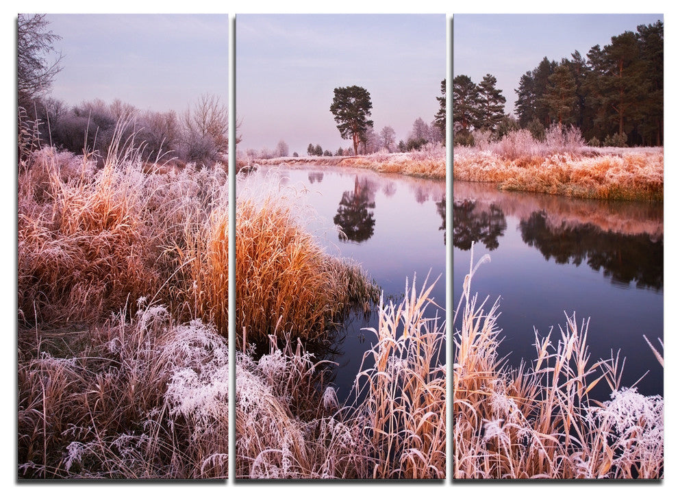 "Fairy Autumn Dawn Panorama" Metal Wall Art, 3 Panels, 36"x28"