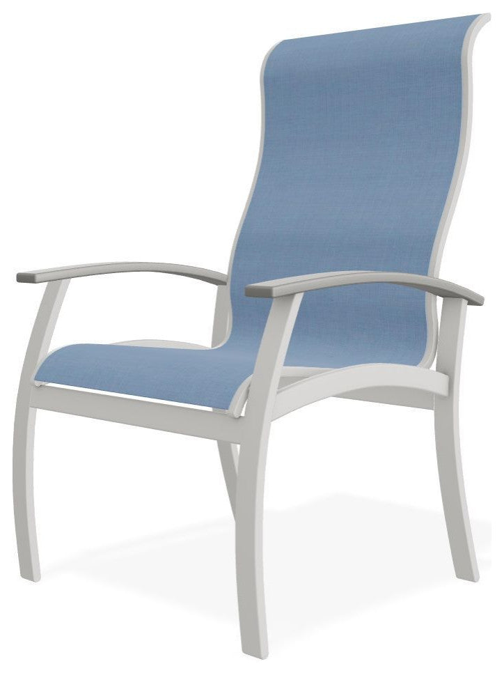 Belle Isle Sling Outdoor Dining Chair, Sky/Snow