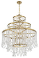 Luna 15-Light Chandelier, Warm Brass or Matte Black, Warm Brass