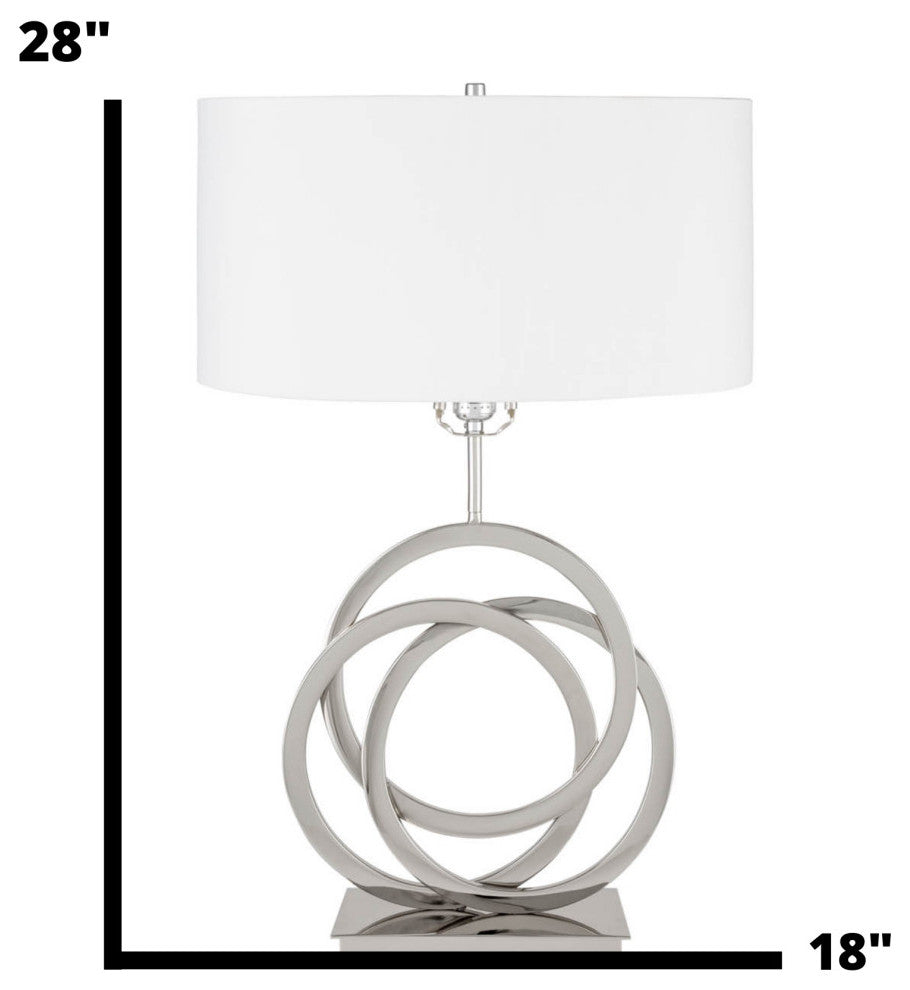 1 LED Light Chrome Circles USB Charger Origami Table Lamp