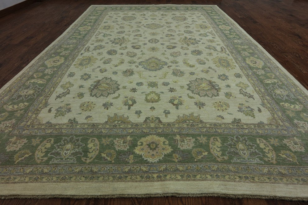 10'x14 Oriental Chobi Peshawar Quality Handmade Oushak Style Rug, W2547