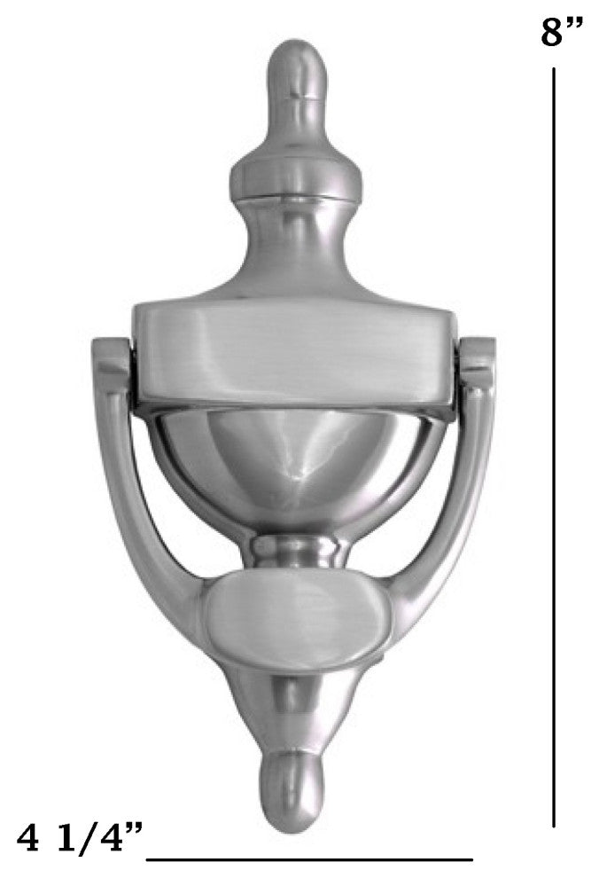 Traditional Door Knocker 8", Satin Nickel, 8"