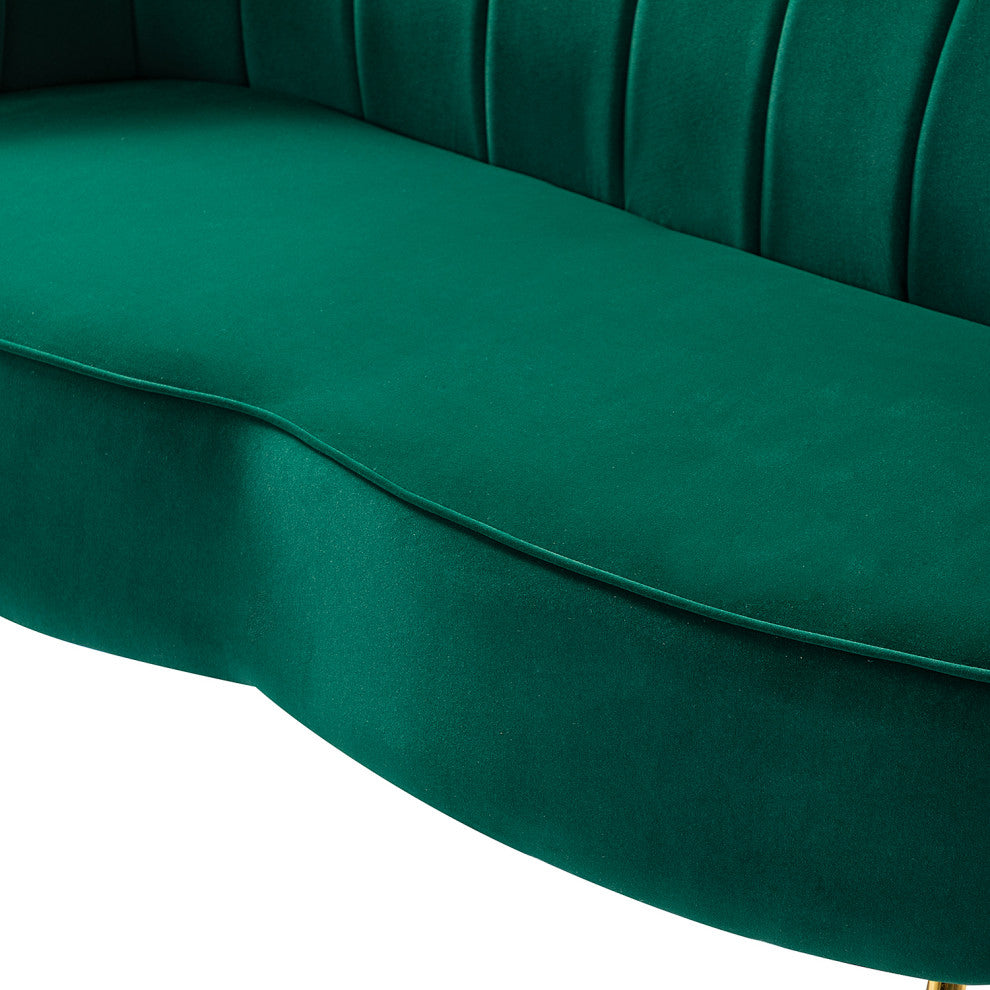 Upholstered 52" Loveseat With Tufted Back, Green