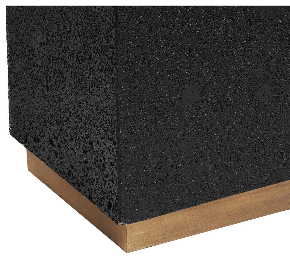 Small Lava Stone Metal Base Pedestal by Pulaski Furniture