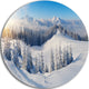Winter Mountains Panorama, Photography Disc Metal Artwork, 23"