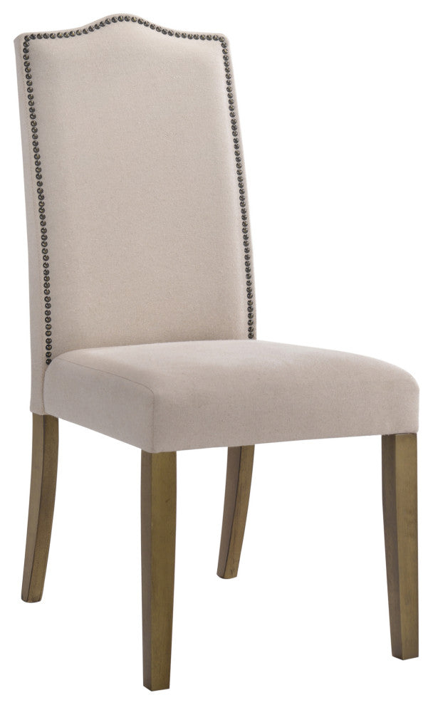 Emily Nailhead Parsons Upholstered Chair, Harvest Oak/Cream