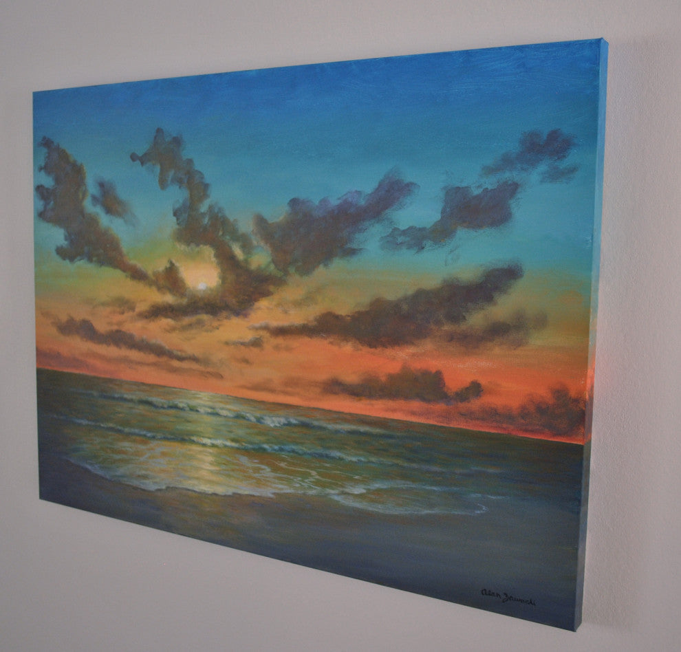 "Sunset Reflections" Original Tropical Sunset Seascape Fine Art Painting