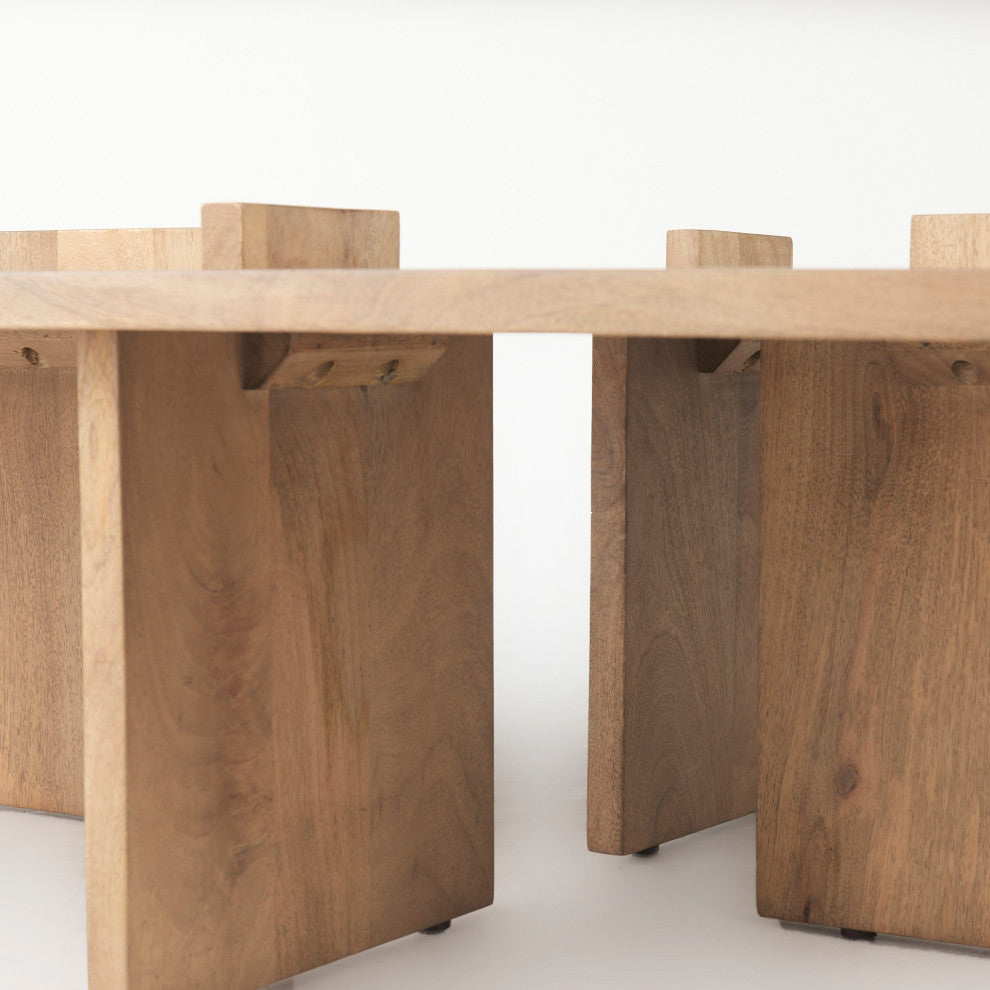 Aida 56x34x15 Wood Rectangle Coffee Table, Natural Brown