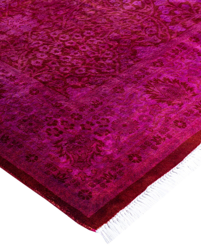 Overdyed One-of-a-Kind Hand-Knotted Area Rug Red, 5' 1" x 8' 1"