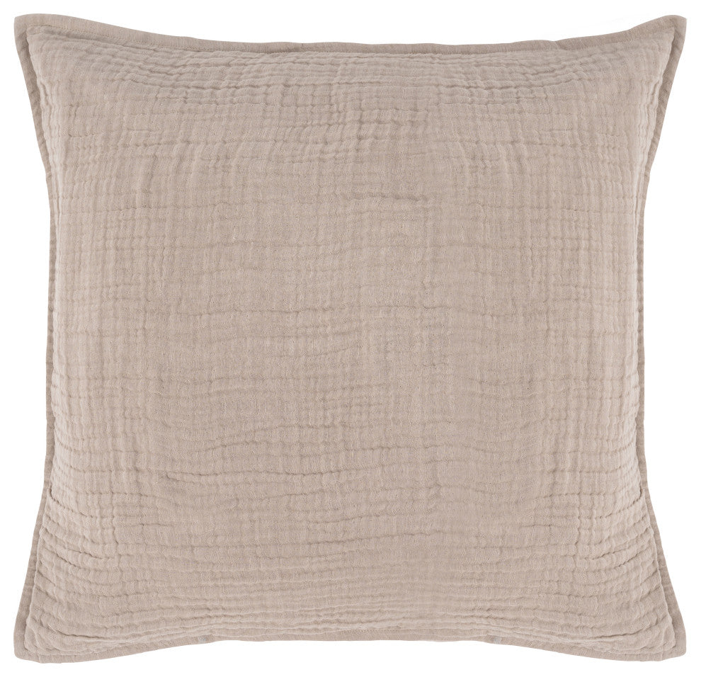 Camille Linen Sham, Natural, Euro Size
