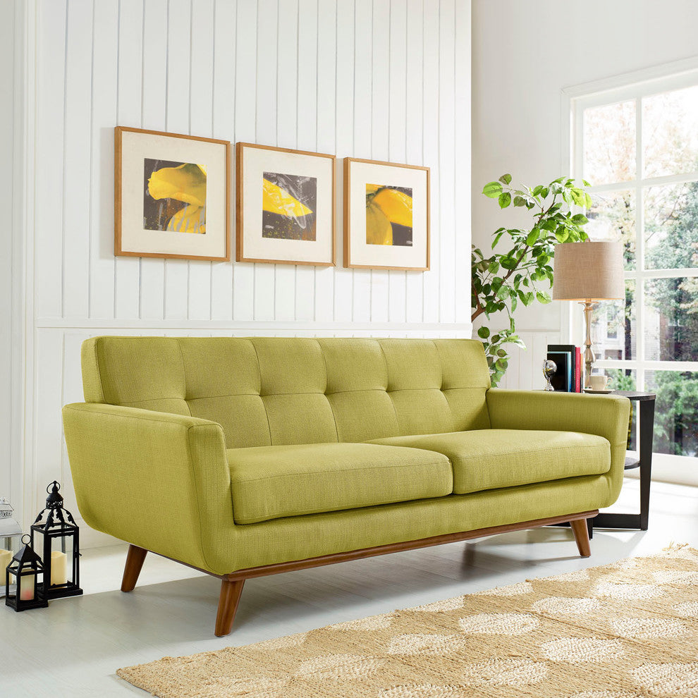 Modern Contemporary Living Room Loveseat Sofa Wheatgrass