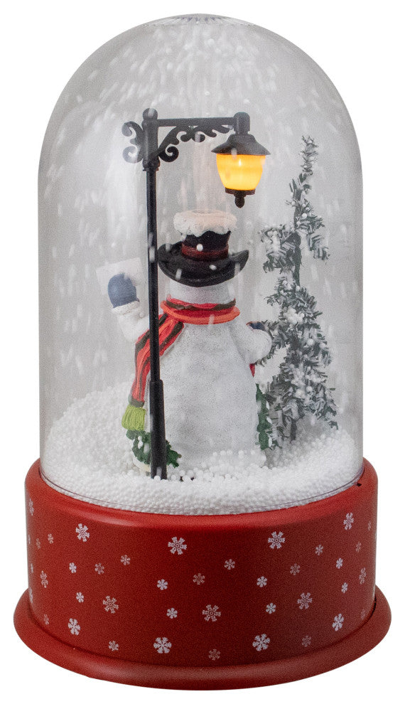 11.75" Lighted Snowman With Street Light Snowing Christmas Globe