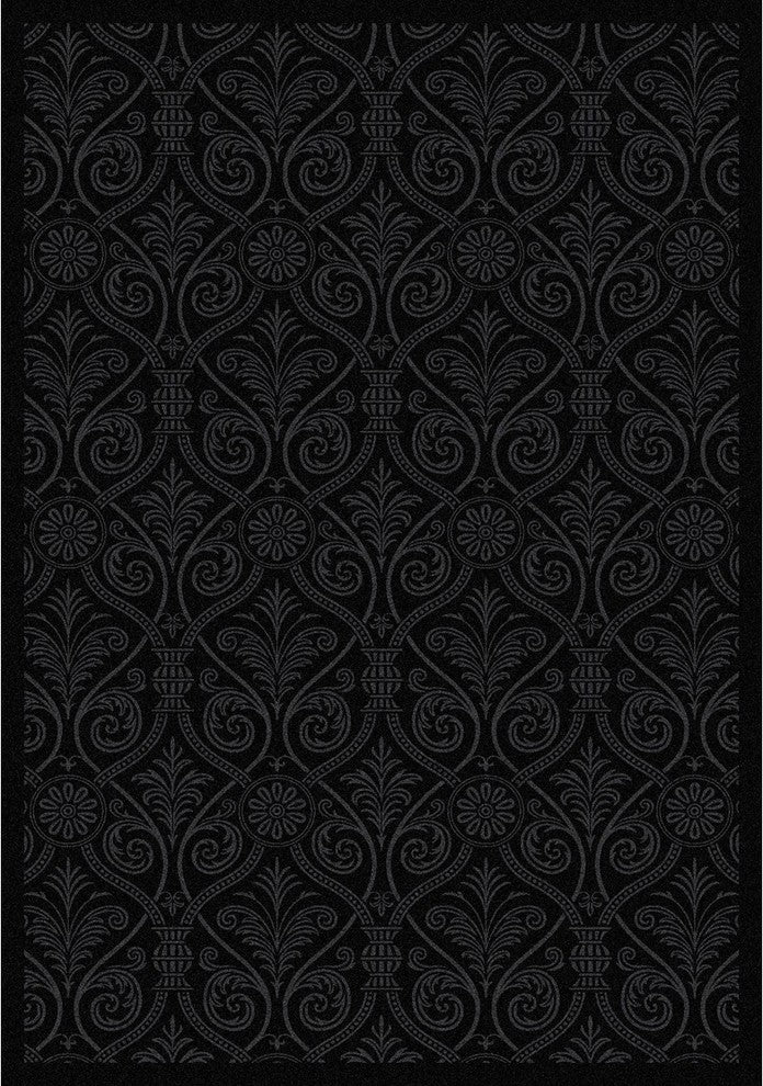 Any Day Matinee Rug, Damascus, Black, 3'10"x5'4"