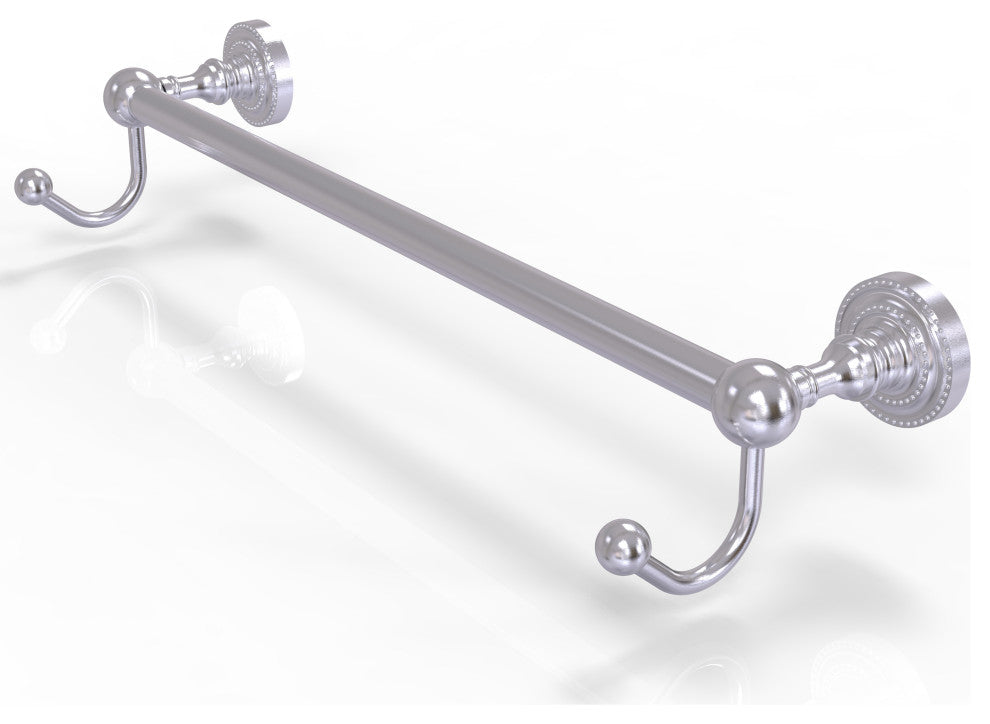 Dottingham 30" Towel Bar with Integrated Hooks, Satin Chrome