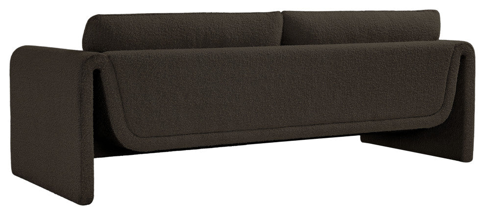 Stylus Boucle Fabric Upholstered Sofa, Brown