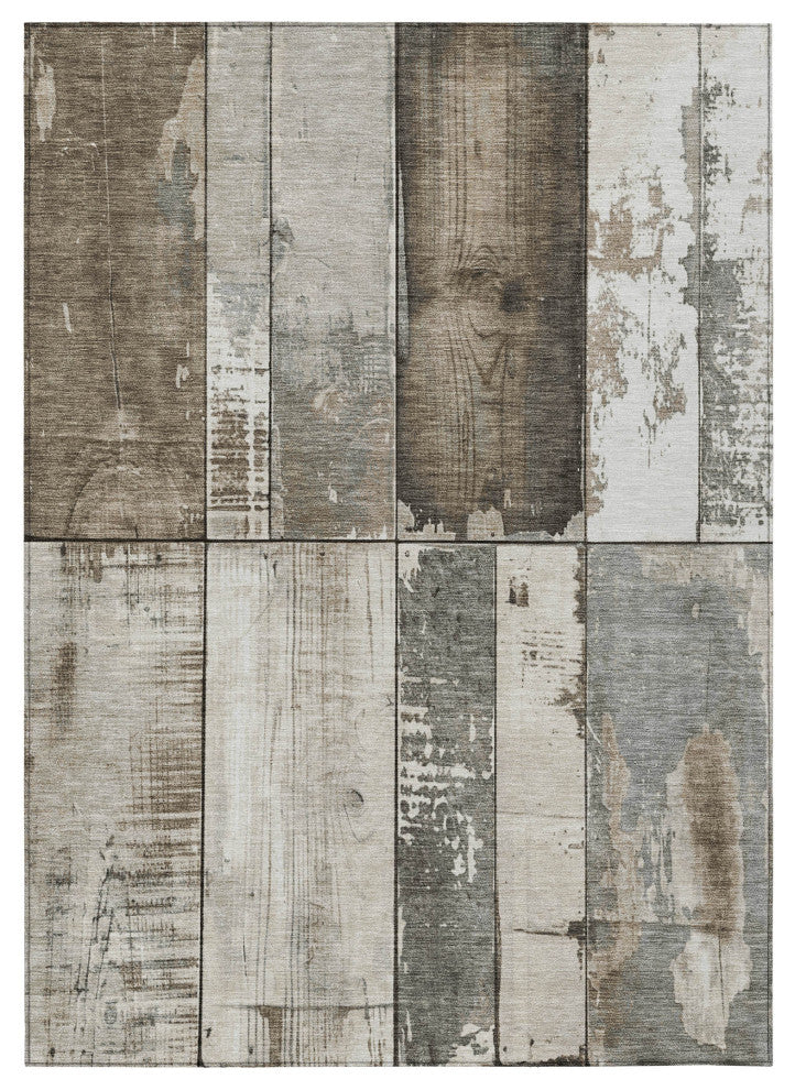 Machine Washable Indoor/Outdoor Chantille ACN1877 Taupe 2'6" x 3'10" Rug