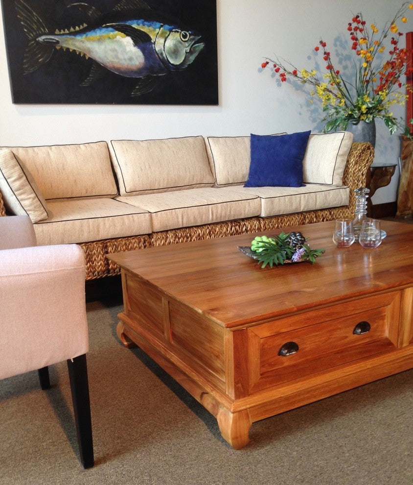 Waxed Teak Wood Mondaine Coffee Table