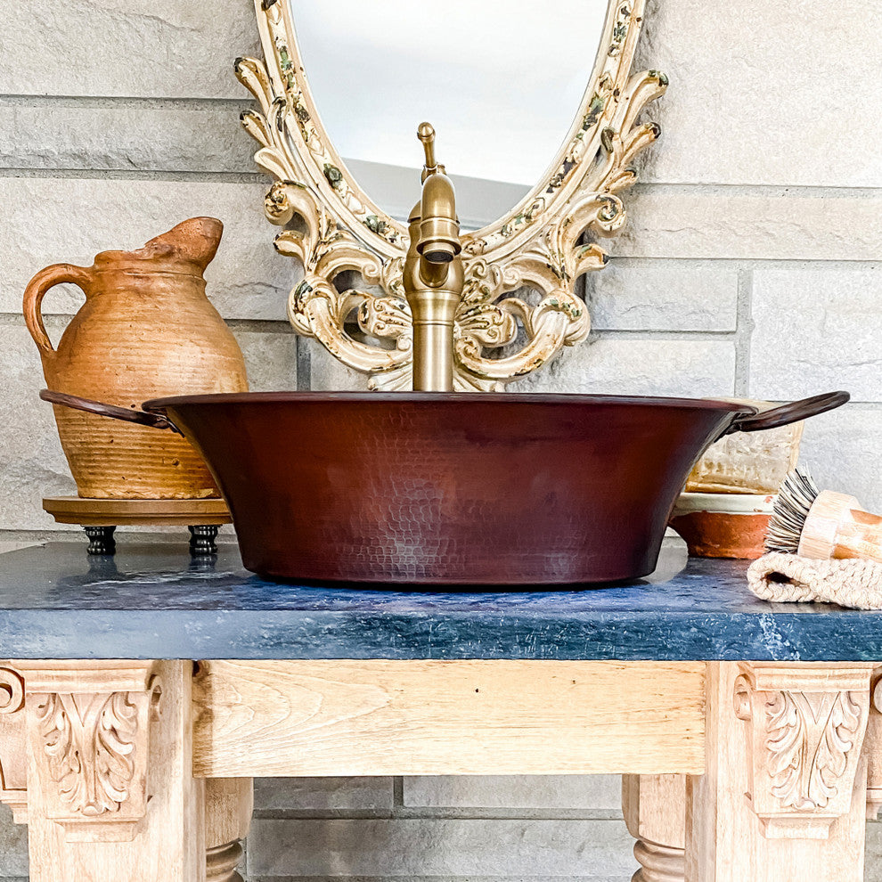 Copernicus 21" Vessel Bathroom Sink, Copper