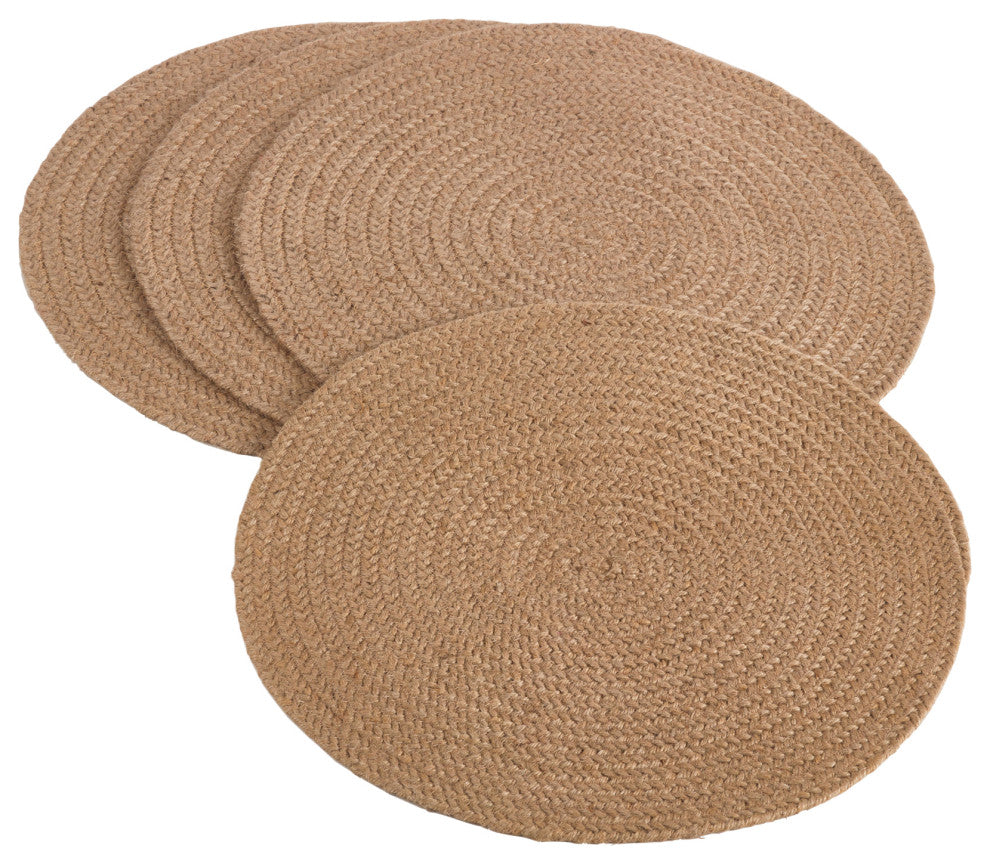 Natural Design Placemat (Set of 4), 15" x 15", Natural, Round