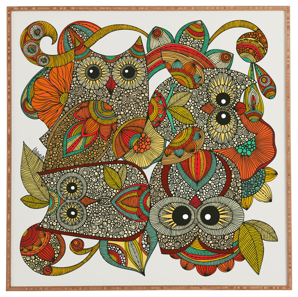 Deny Designs Valentina Ramos 4 Owls Framed Wall Art