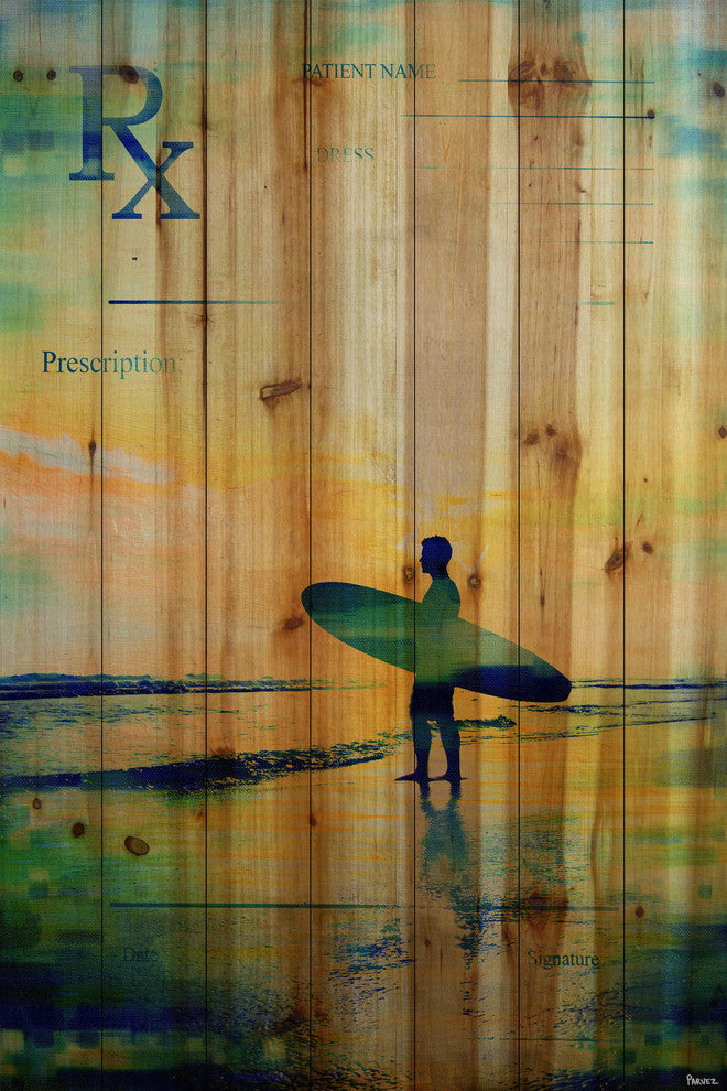 "RX Surf" Wall Art on Wood, 30"x45"