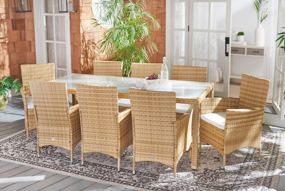 Safavieh Hailee Dining Set, Natural / White