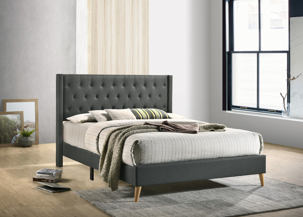 Bergen Queen Bed, Gray