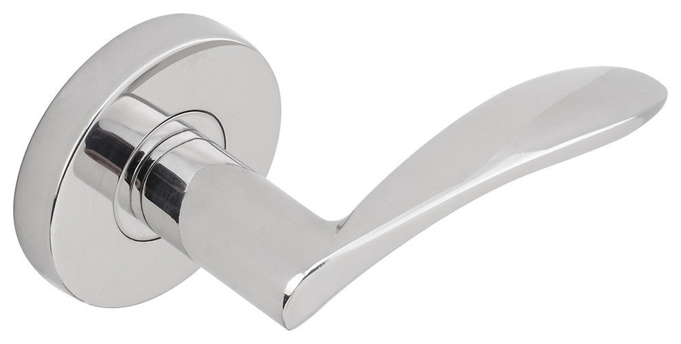 Crest Lever, Tubular Privacy, Polished Stainless Steel, 2-3/8" Backset