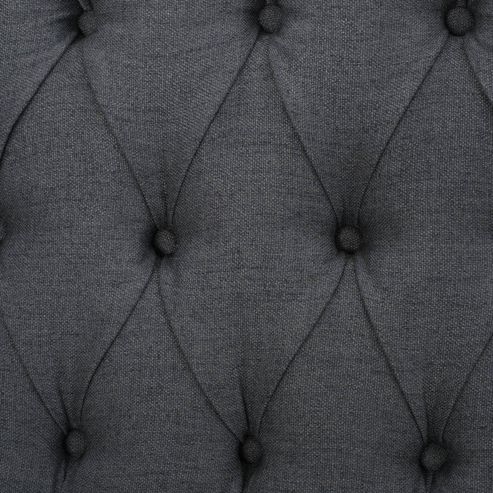 GDF Studio Xanthe Tufted Fabric Recliner, Set of 2, Charcoal and Dark Brown