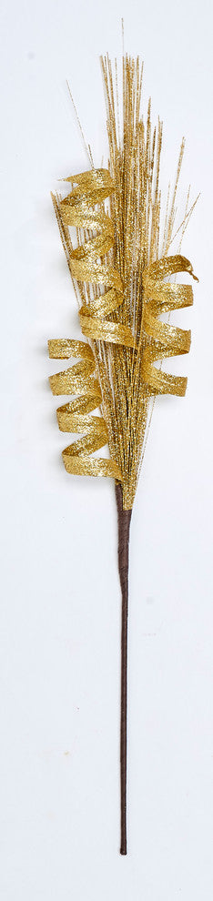Glitter Swirly Spray, Gold , 28"