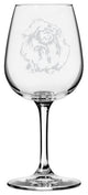 Pekingese Dog Themed Etched All Purpose 12.75oz. Libbey Wine Glass