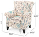 GDF Studio Solvang White & Blue Floral Fabric Club Chair