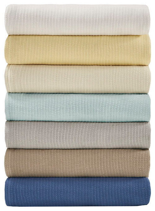 Madison Park Freshspun Basketweave All-Season Bedding Blanket, Khaki