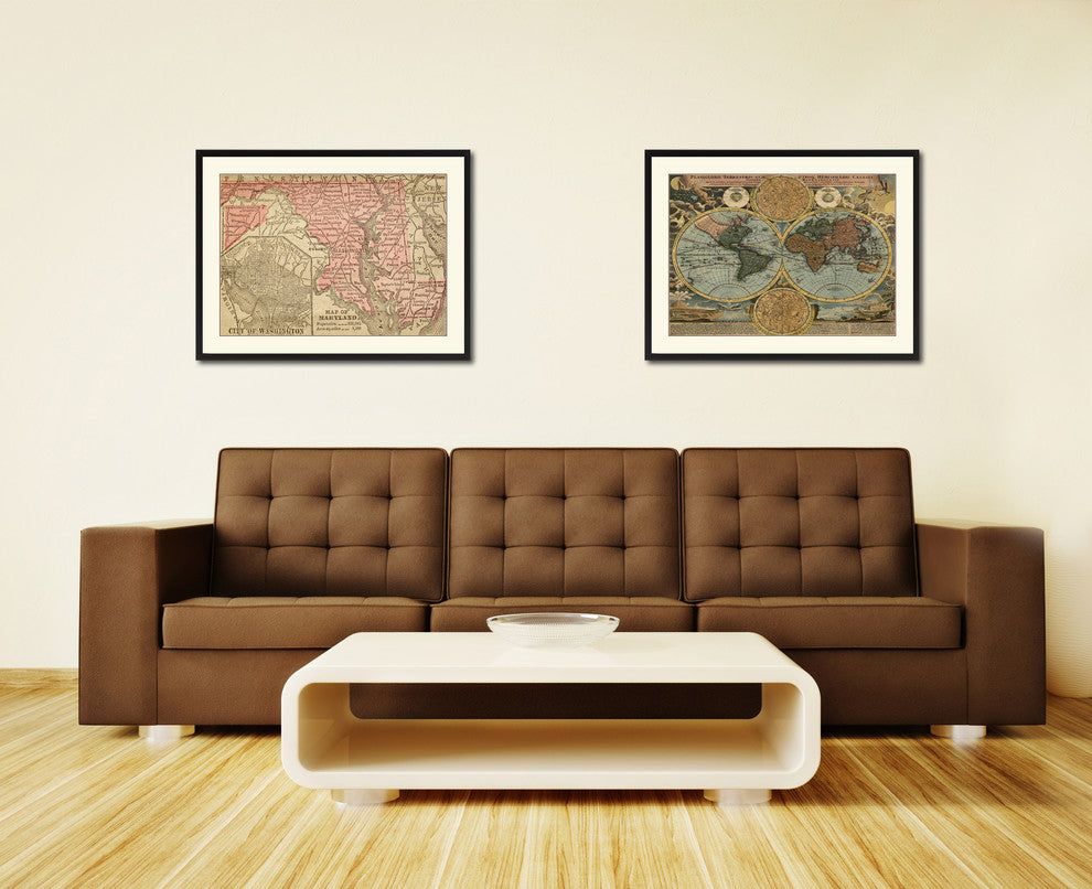 Maryland Vintage Antique Map Wall Art, 28"x37"