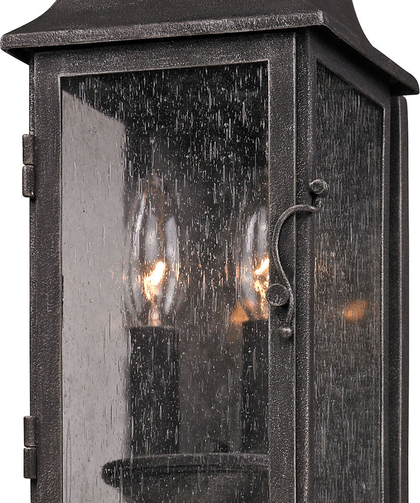 Larchmont, Outdoor Wall Lantern, Small - 6", Clear Seeded Glass - Incandescent L