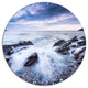 Waves Crashing At Beach, Seashore Disc Metal Wall Art, 11"
