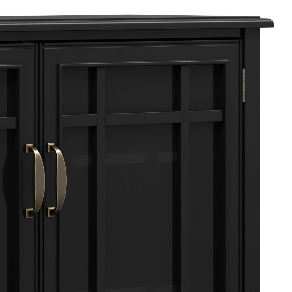 Connaught Solid Wood Tall Storage Cabinet, Black
