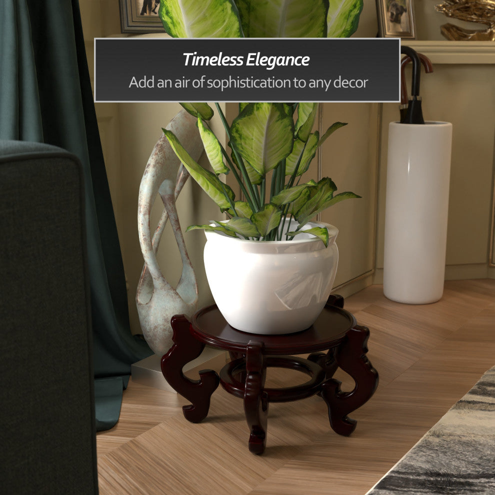 Rosewood Fishbowl Stand, Size 14.5" Base Diameter