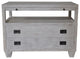 2-Drawer Side Table with Sliding Tray, White Wash