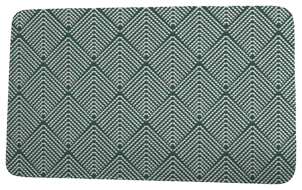 Goals, Gourds, and Gatherings Lifeflor Geometric Print Bath Mat, Green, 21"x34"