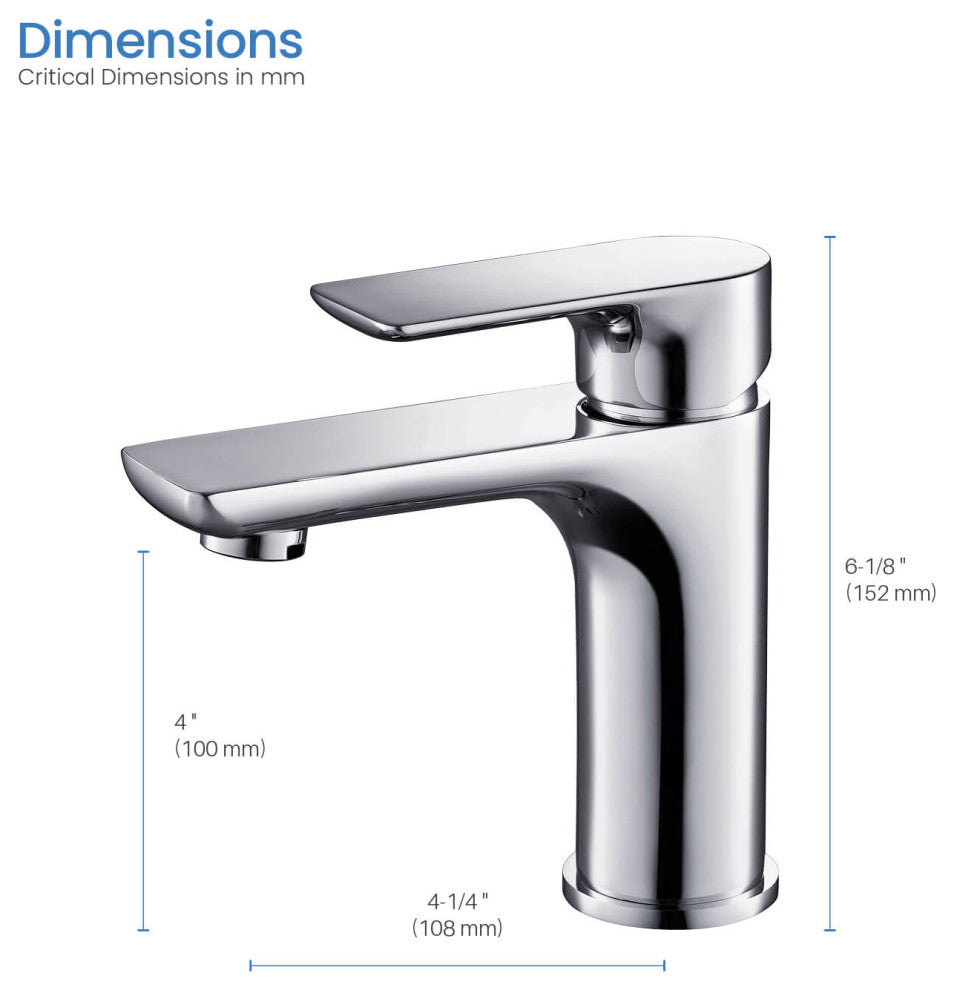 Tender Single Handle Bathroom Sink Faucet, Chrome