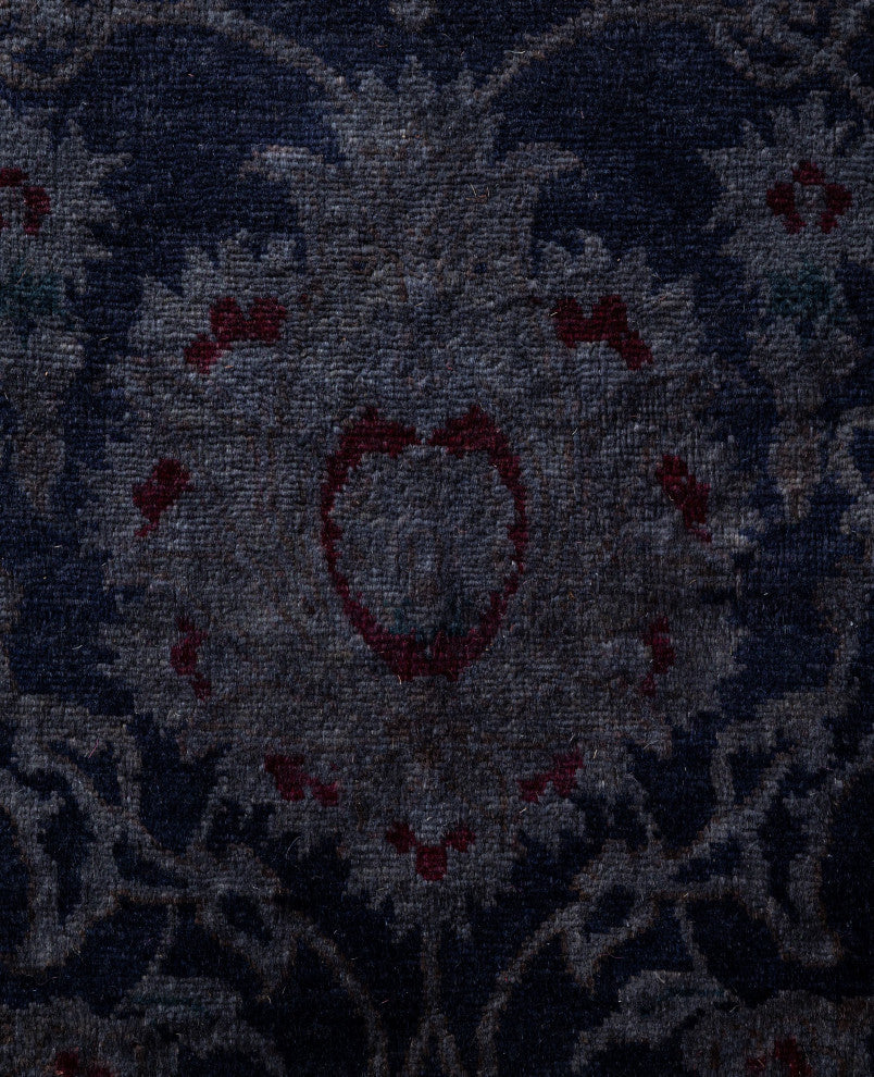 Overdyed One-of-a-Kind Hand-Knotted Area Rug Navy, 2' 6" x 10' 1"
