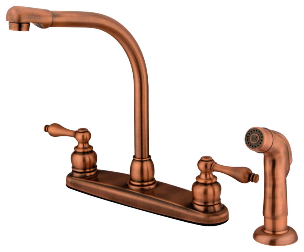 Kingston Brass Centerset Kitchen Faucet, Antique Copper