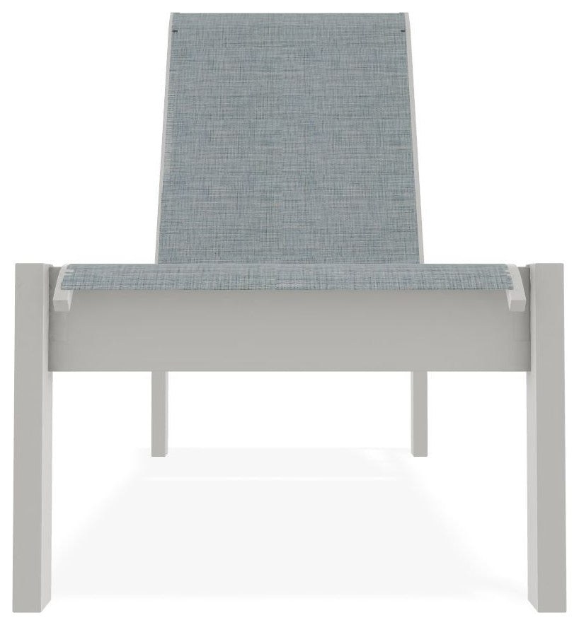 Leeward Sling Stackable Outdoor Chaise Lounge, Charm/Snow