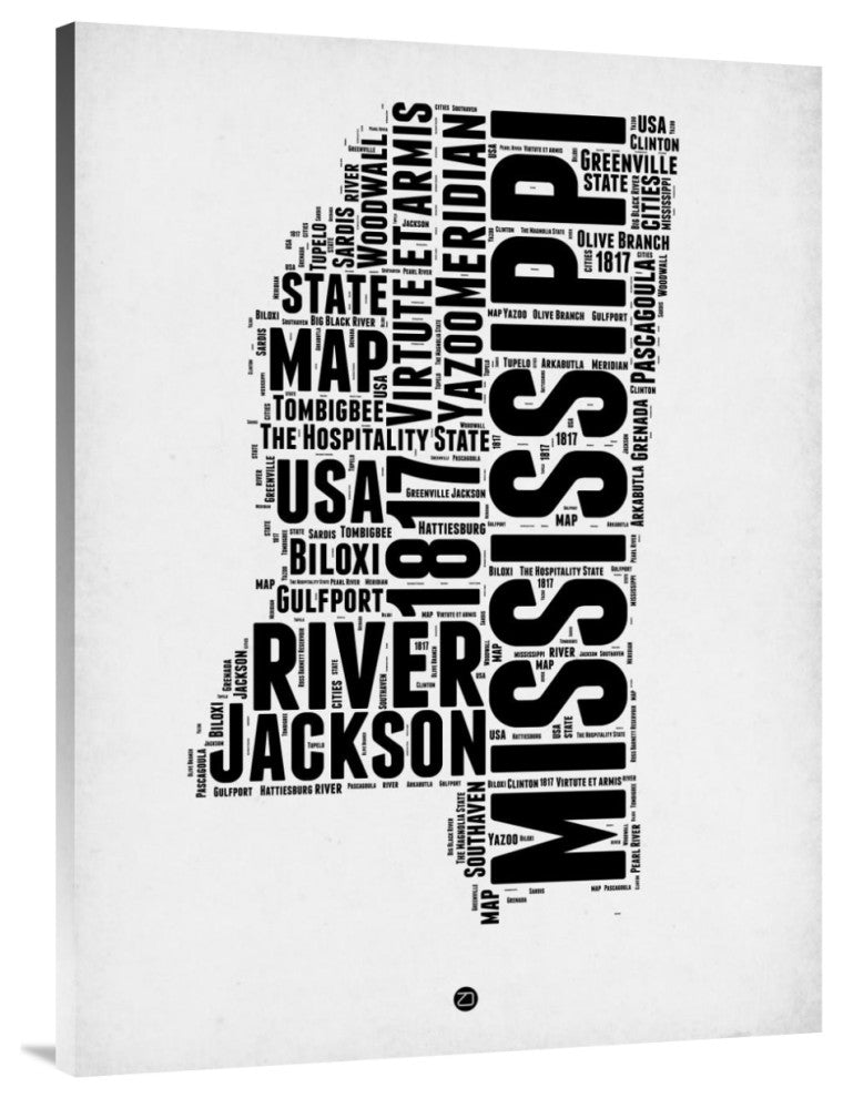 "Mississippi Word Cloud 2" Fine Art Print