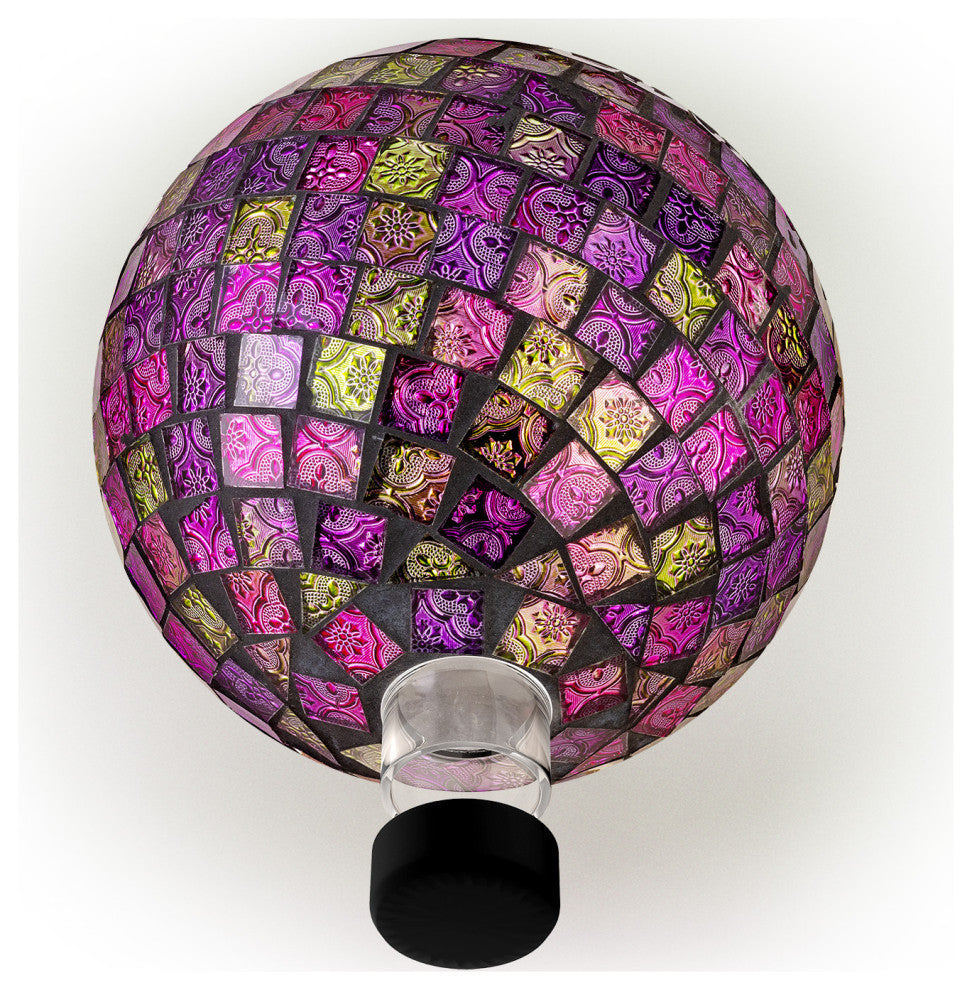 Alpine Violet Mosaic Gazing Globe, 11"Tall
