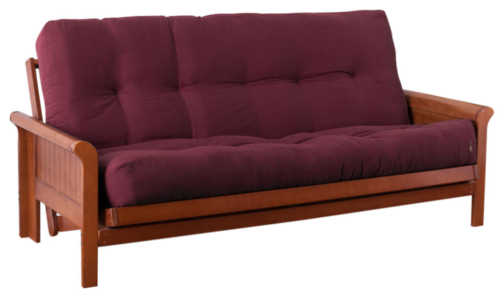 Blazing Needles Renewal 10" Twill Full Futon Mattress, Burgundy