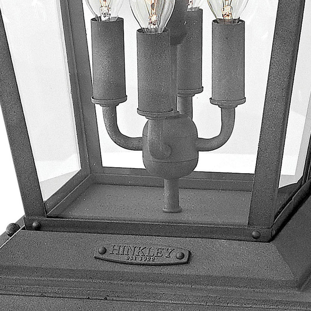 Hinkley Trellis Medium Pier Mount Lantern, Aged Zinc