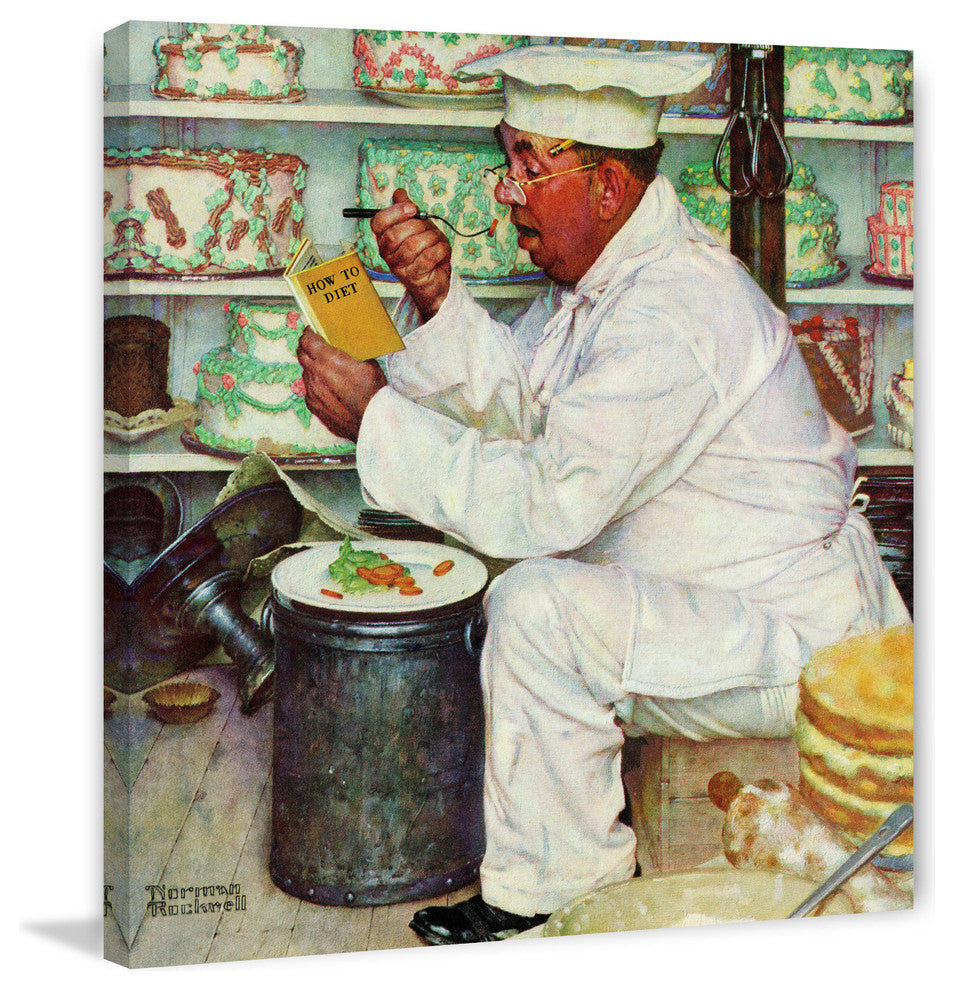 "How to Diet"  Painting Print on Canvas by Norman Rockwell